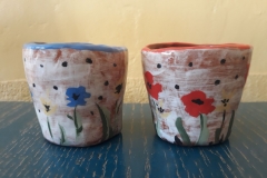 deux tasses fleuries